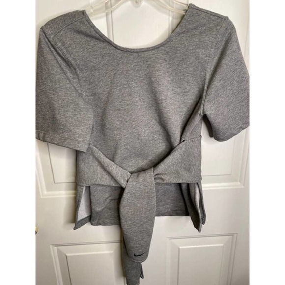 Nike Studio Tie-Front Stretch Jersey Cropped Top Size Small - Picture 1 of 4